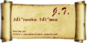 Jánoska Tímea névjegykártya